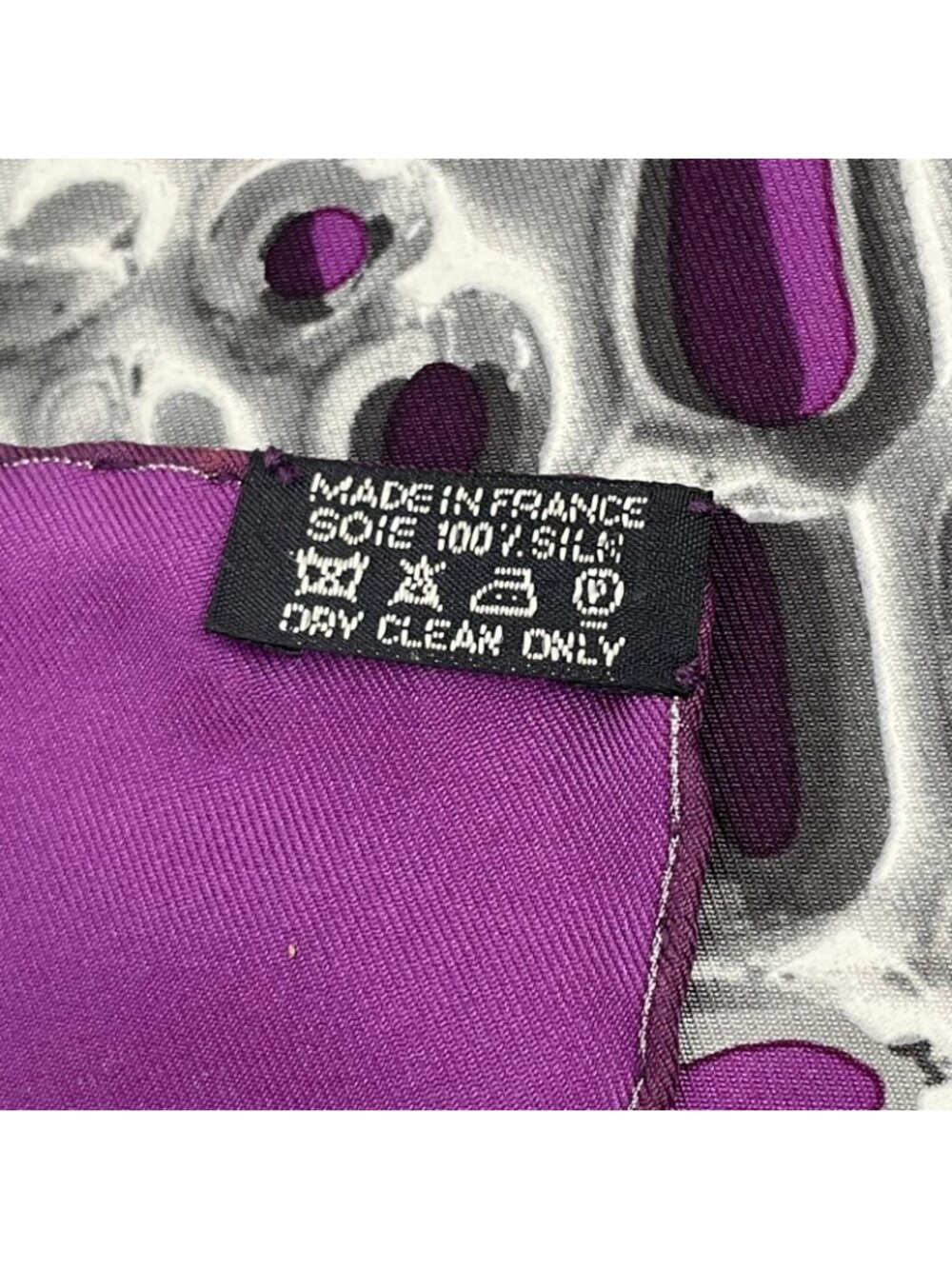 Hermes Carre 90 Vif Argent Silver Drop Orange Silk Scarf Purple - Picture 8 of 8